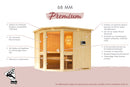 Karibu Design Sauna "Sauna Marla 3" 4 Personen 9 kW Bio-Kombi Ofen + Steuergerät HUUM WIFI