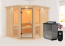 Karibu Design Sauna "Sauna Marla 4" 5 Personen 9 kW Bio-Kombi Ofen + Steuergerät HUUM WIFI