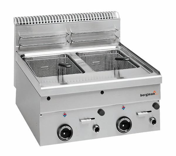 Bergman Profilline Plus 600 Gas Deep Fryer 8 + 8 Liters-14.8 Kw
