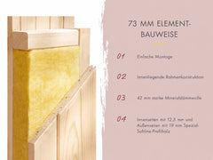 Karibu Saunahaus Monterey, Douglasie, ohne Ofen, inkl. Séparée im Vorraum, 73 mm – Vorschau 8