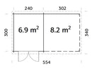 Palmako Gartenhaus Ella 6,9+8,2 m² aus Holz, 28 mm
