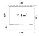 Palmako Gartenhaus Grace 11,2 m² Slide Plus aus Holz, 56 mm