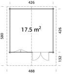 Palmako Gartenhaus Britta 17,5 m² aus Holz, 40 mm