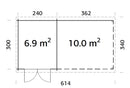 Palmako Gartenhaus Ella 6,9+10,0 m² aus Holz, 28 mm