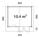 Palmako Gartenhaus Emma 10,4 m² aus Holz, 34 mm