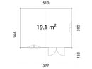 Palmako Gartenhaus Sally 19,1 m² aus Holz, 44 mm