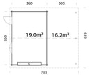 Palmako Roger 19,0+16,2 m2 mit Sektionaltor
