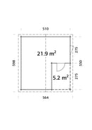Palmako Roger 21,9+5,2 m2 ohne Tor