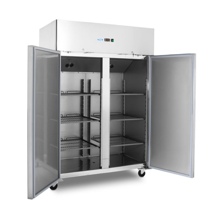 MAXIMA Gastro Gefrierschrank - 800 l - 6 Einstellbare Regale - auf Rädern - inkl. Regale