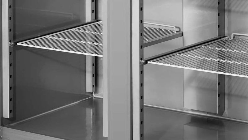 Bergman Ecoline 1400 Gastro Edelstahl-Kühlschrank 2-Türig Gn 2/1 -1300 L
