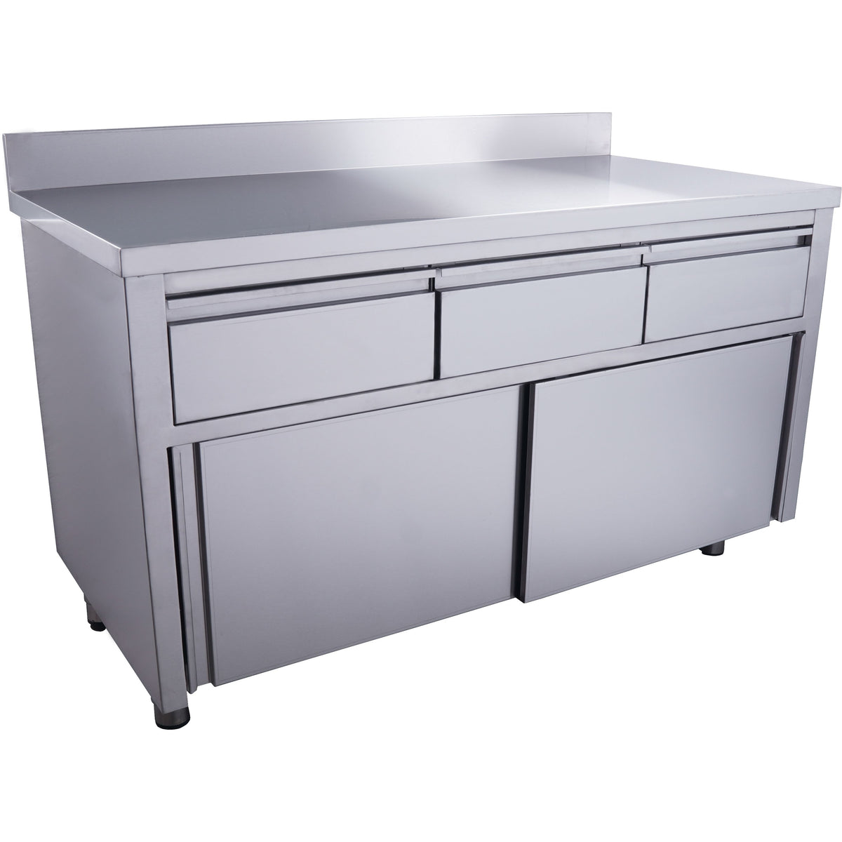 Armadietto scorrevole SARO, 3 cassetti, con alzatina, 1400x700mm