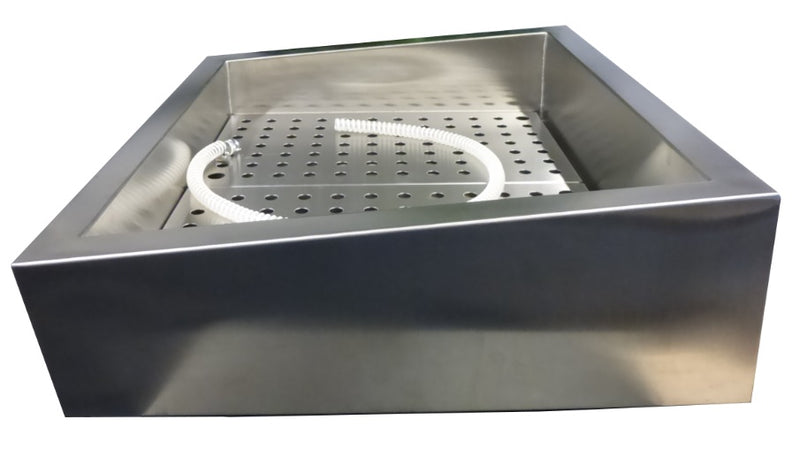 COMBISTEEL GROUND ICE CONTAINER SLOPED 2/1 GN AISI 304 WATER TAP ON THE OPERATING SIDE 
