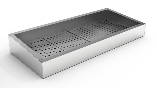 COMBISTEEL GROUND ICE CONTAINER SLOPED 4/1 GN AISI 304 WATER TAP ON THE OPERATING SIDE 