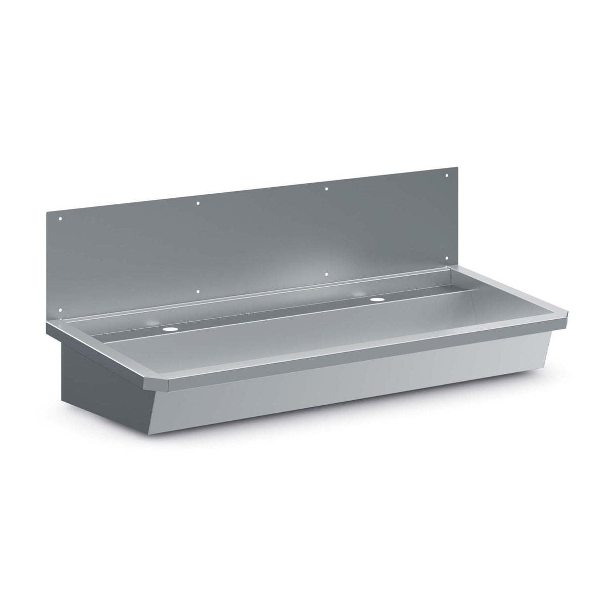 COMBISTEEL EDELSTAHL WASCHBECKEN 1 ABLASSHAHN 1200MM  ABLAUFSTOPFEN UND SCHUTZWAND INKLUSIVE