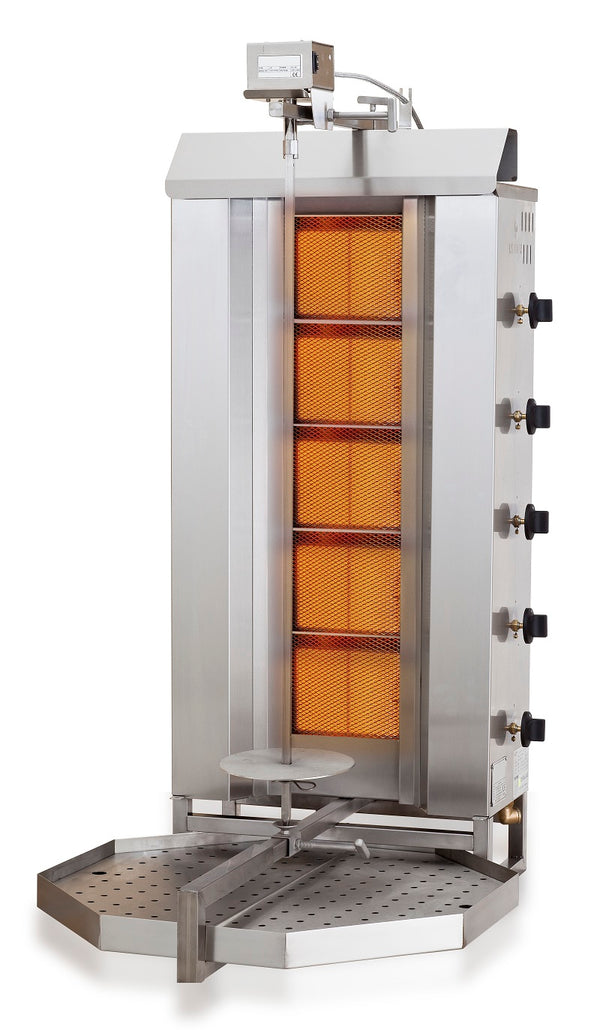 COMBISTEEL GYROS GAS GRILL MOTOR TOP POSITION 5 HEATING ZONES 
