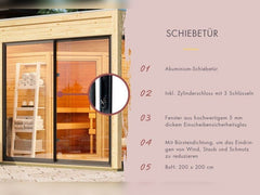 Karibu Saunahaus Monterey, schwarz, inkl. 11 kW Ofen ext. Steuerung, mit Séparée im Vorraum, 73 mm – Vorschau 4