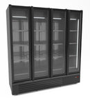COMBISTEEL REFRIGERATOR 4 GLASS DOORS BLACK 1850L