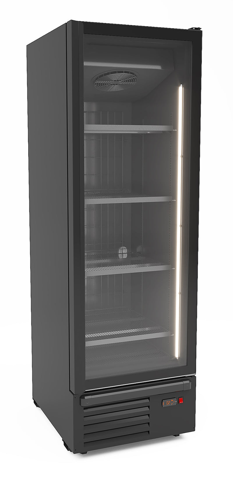 COMBISTEEL FREEZER 1 GLASS DOOR BLACK 500L
