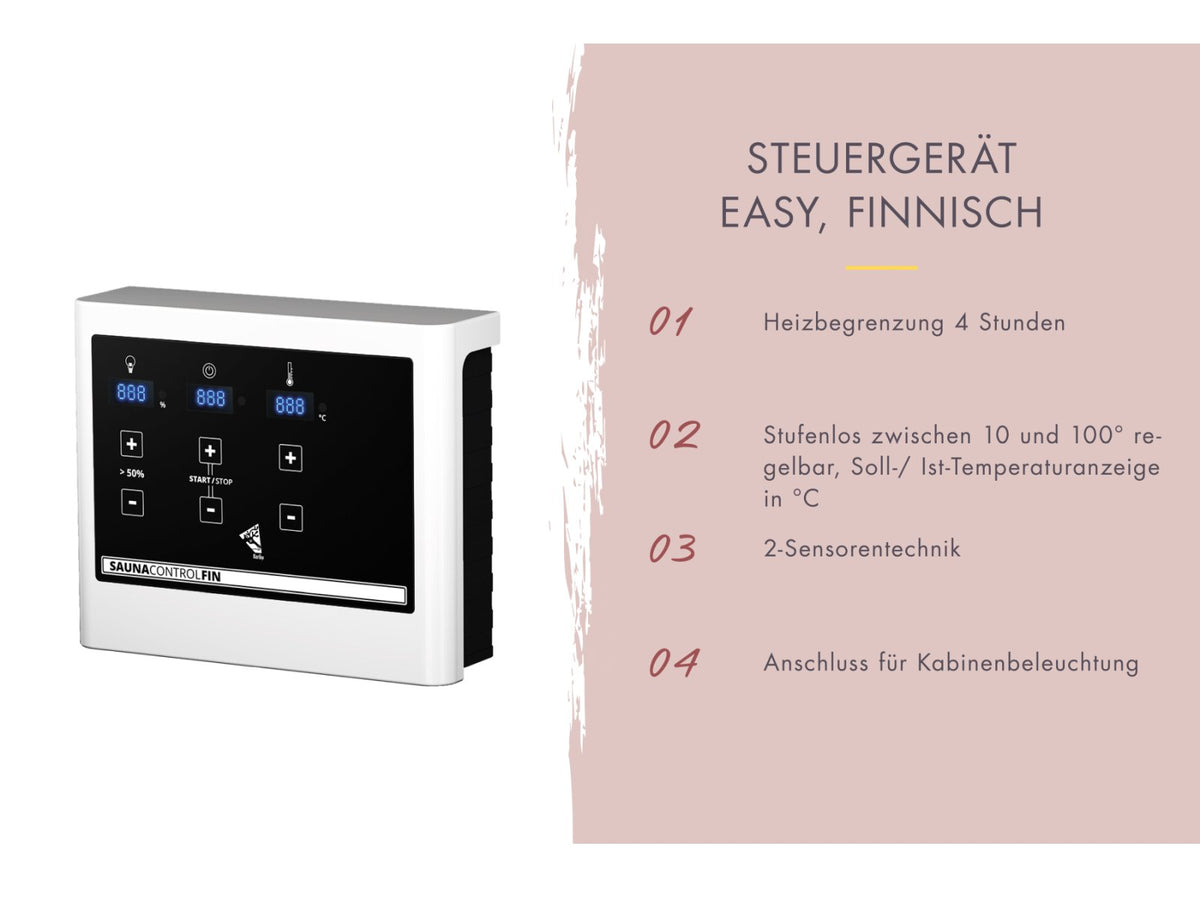 Karibu Saunahaus Skrollan 3 38 mm- 11 kW Ofen ext. Strg- moderne Tür