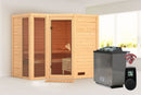 Karibu Design Sauna "Sauna Alisa" 4 Personen 9 kW Bio-Kombi Ofen + Steuergerät HUUM WIFI