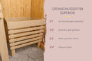 Karibu Design Sauna "Sauna Alisa" 4 Personen 9 kW Bio-Kombi Ofen + Steuergerät HUUM WIFI