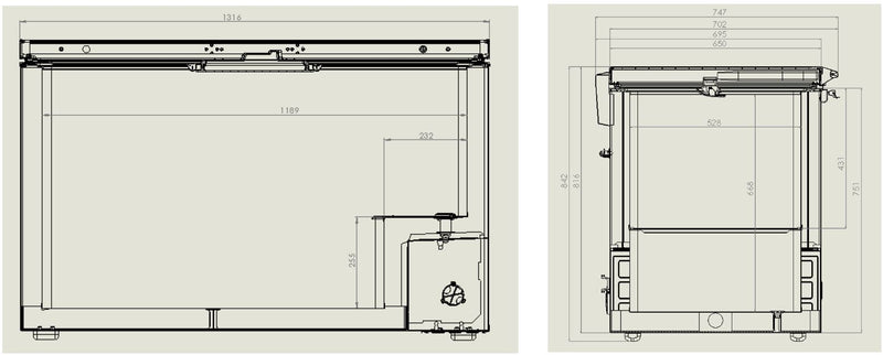 CONGÉLATEUR COMBISTEEL RFS COUVERCLE 407 L