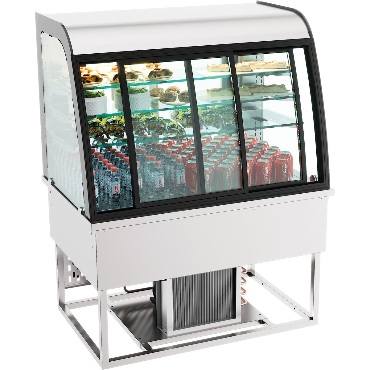 COMBISTEEL BUILT-IN REFRIGERATED DISPLAY CABINET 200L SLIDING DOORS 