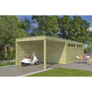 Fjordholz Holzgarage Modell QB-Line 15,30 m² + 300 cm Anbau