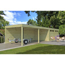 Fjordholz Holzgarage Modell QB-Line 15,30 m² + 600 cm Anbau
