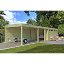 Fjordholz Holzgarage Modell QB-Line 15,30 m² + 600 cm Anbau