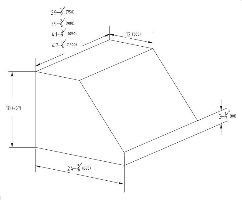 COMBISTEEL WALL HOOD 1200 