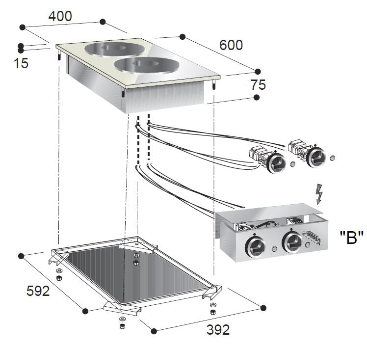 COMBISTEEL ELECTRIC STOVE 2 PLATES 
