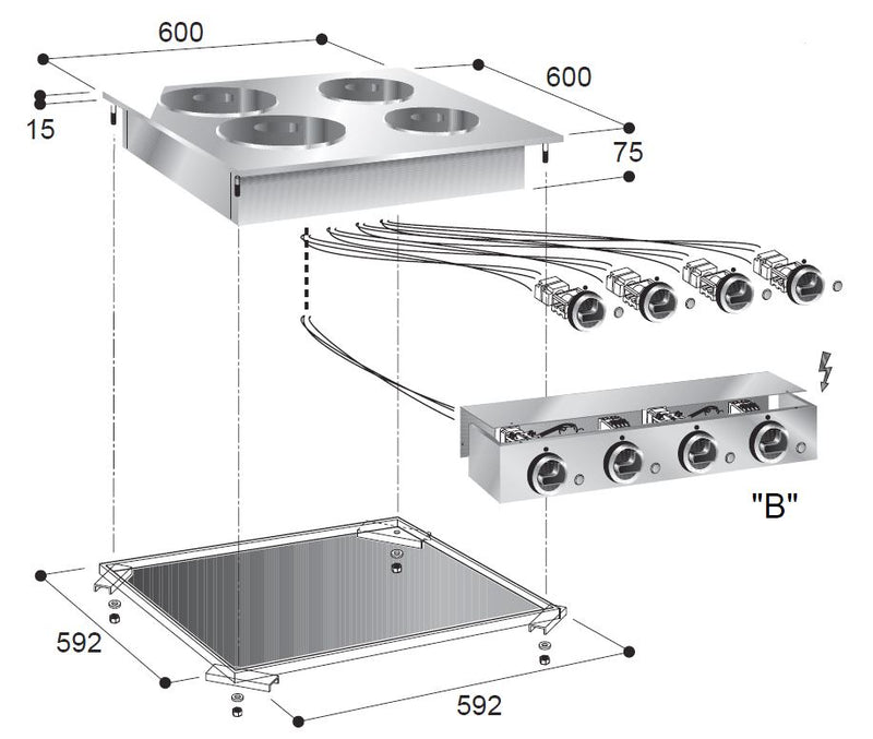 COMBISTEEL ELECTRIC STOVE 4 PLATES 