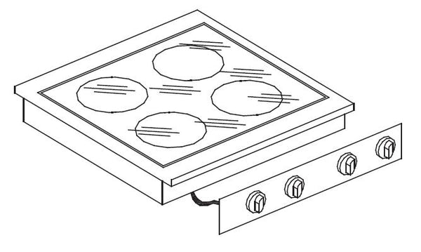COMBISTEEL GLASS CERAMIC STOVE 4 ZONES 