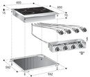 COMBISTEEL GLASS CERAMIC STOVE 4 ZONES 