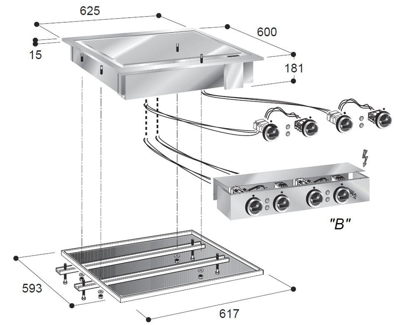 COMBISTEEL ELECTRIC GRILL PLATE SMOOTH 400V 