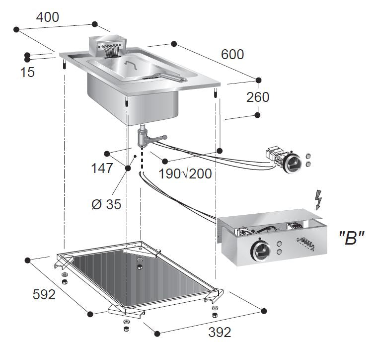 COMBISTEEL ELECTRIC FRYERS 1X10 L 