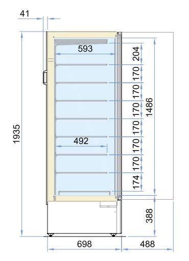 COMBISTEEL FREEZER GLASS DOOR MARIN STATIC 