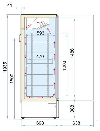 COMBISTEEL FREEZER GLASS DOOR MARIN RECIRCULATION