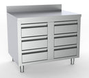 COMBISTEEL 700 WORK TABLE WITH 6 DRAWERS WITH UPSTAND 1000 