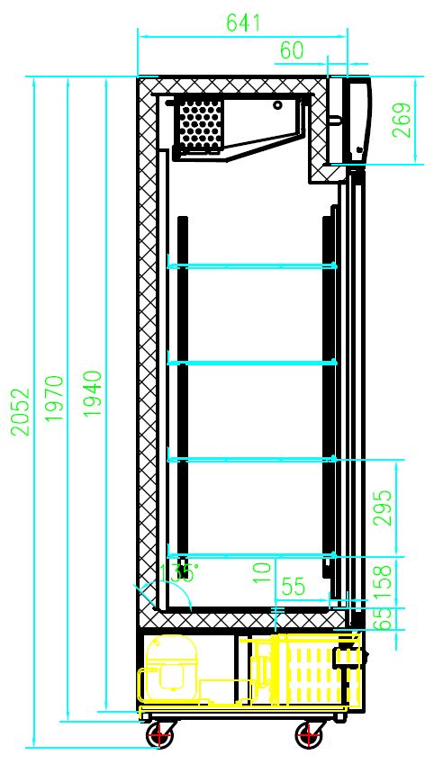 COMBISTEEL FREEZER 2 GLASS DOORS