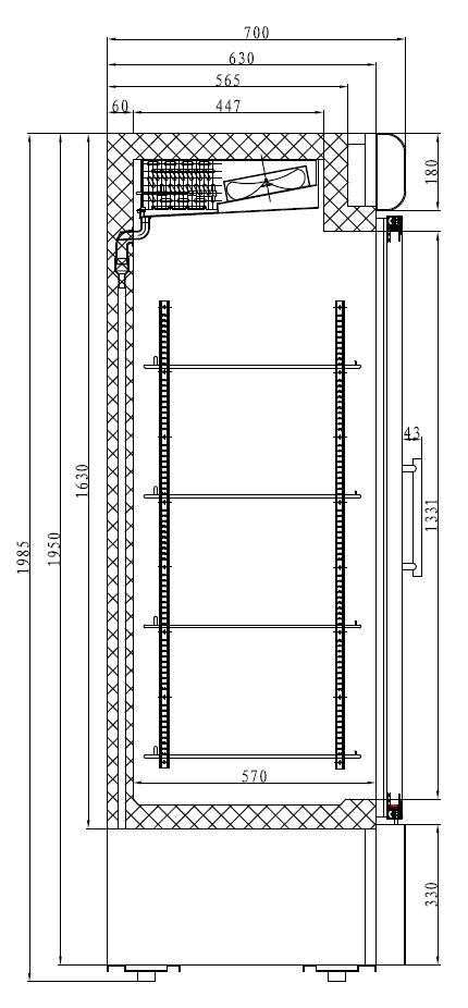 COMBISTEEL FREEZER 2 GLASS DOORS
