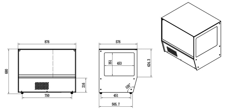 COMBISTEEL KÜHLVITRINE 159L