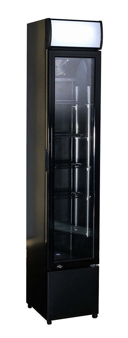 COMBISTEEL REFRIGERATOR GLASS DOOR NARROW BLACK 