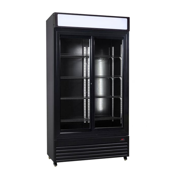 COMBISTEEL REFRIGERATOR WITH SLIDING GLASS DOORS BEZ-780 SL BLACK