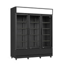 COMBISTEEL REFRIGERATOR 3 GLASS DOORS BLACK FCU-1200 BL