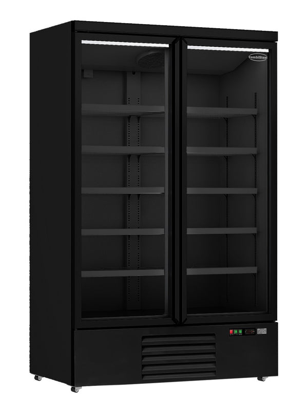 COMBISTEEL REFRIGERATOR 2 GLASS DOORS BLACK JDE-1000R BL