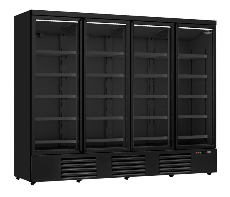 COMBISTEEL REFRIGERATOR 4 GLASS DOORS BLACK JDE-2025R BL