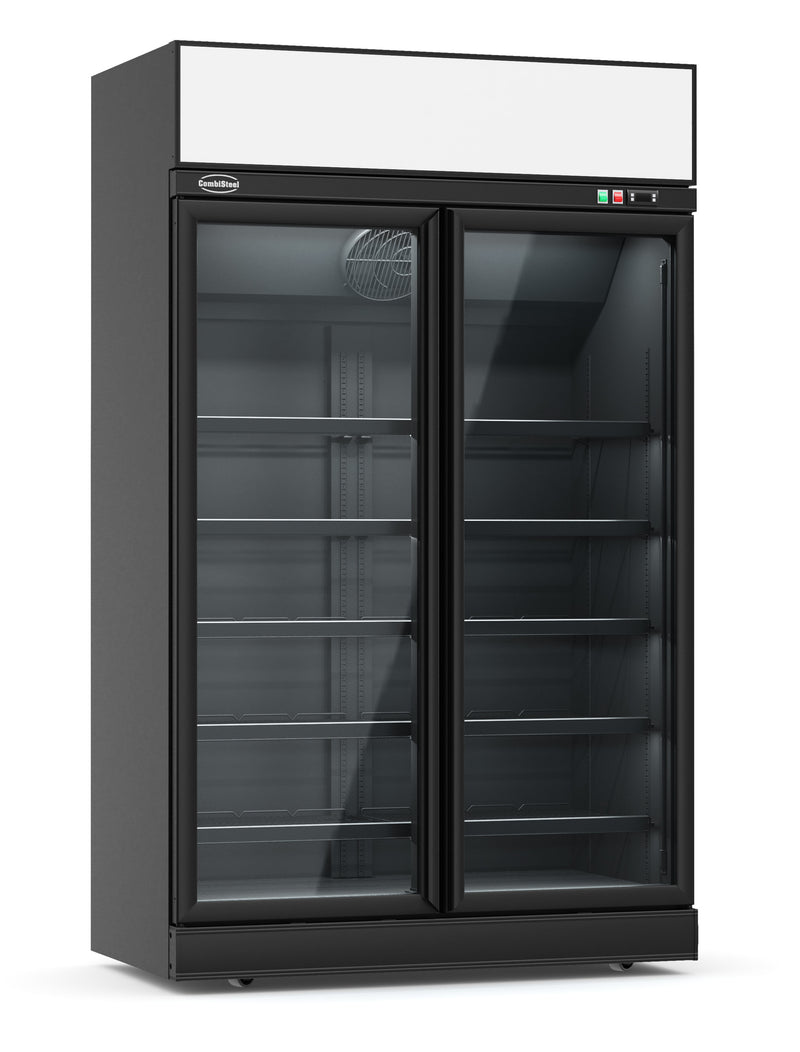 COMBISTEEL FREEZER 2 GLASS DOORS BLACK INS-1000F BL