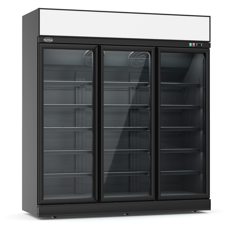 COMBISTEEL FREEZER 3 GLASS DOORS BLACK INS-1530F BL